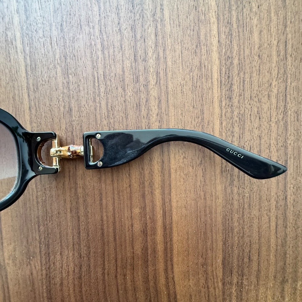 GUCCI BLACK BAMBOO HORSEBIT SUNGLASSES - Picture 8 of 8